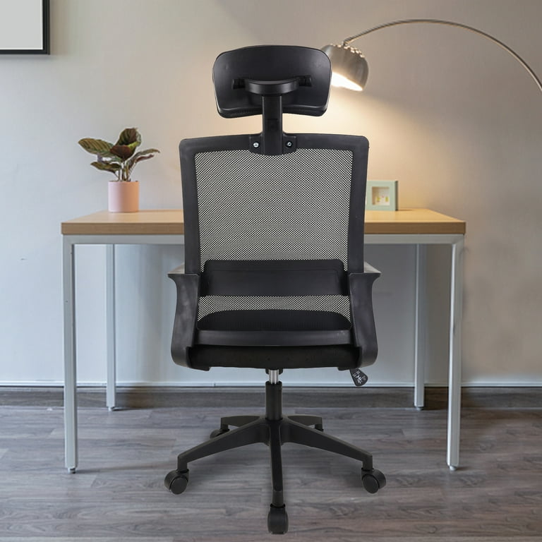 LELINTA Office Chair Ergonomic Mesh Home Office Computer Chair with Lumbar Support Adjustable Headrest and Wheels Mesh High Back Swivel Rolling