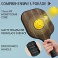thumbnail image 4 of Pickleball Paddles Set Of 1, Fiberglass Surface, Wood Grain Print, 1 Paddle, 2 Balls & Bag, 4 of 5