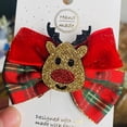thumbnail image 3 of D-GROEE 6PCS Christmas Side Clip Colorful Anti-slip Plaid Print Durable Red Berry Fix Hair Lightweight Bow-knot Girl Hair Clip Gift, 3 of 8