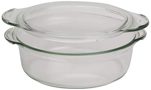 3.25 Liter White 3.5 Quart Round CorningWare Pyroceram Classic Casserole Dish with Glass Cover Large
