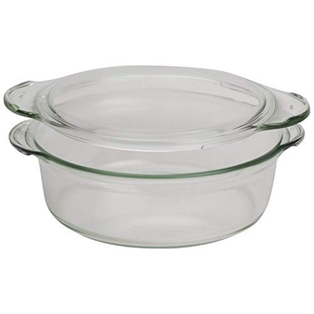 Clear Round Glass Casserole by Simax Deep Dish, With Lid, Heat, Cold