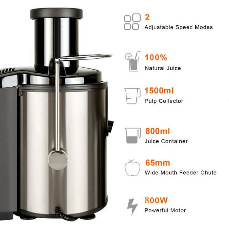 Clearance SALE! 800W Juicer Extractor Easy Clean, 3-Speed Control, Dual  Speed Centrifugal Juicer with Non-drip Function, Stainless Steel Juicers