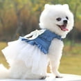 thumbnail image 4 of Robes Chien Princess Nœud Papillon Robe Tutu pour Animaux de Compagnie Robes en Maille Rayée Chiot Princess Robes d'Été pour Petit Moyen Chat Chiot Chien, 4 of 9