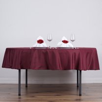 BalsaCircle 10 Pieces 70" Burgundy Round Polyester Tablecloths Fabric Table Cover Linens