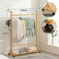 thumbnail image 1 of Cloth Rack,Clothes Rack Durable Bamboo Hanging Rack Garment Rack Rugged and Tough, 1 of 14