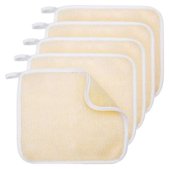 Rrunsv 5 Pack Exfoliang Face and Body Wash Cloths Towel Soft Weave Bath Cloth Exfoliating Scrub Cloth Massage Bath Cloth for Women and Man