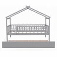 thumbnail image 6 of Twin Size Pinewood Platform Bed with Trundle Gray for Bedroom, 6 of 18