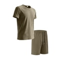 thumbnail image 3 of gbyLJF Men's 2 Piece Causla Sets 2026 Summer Travel Outfits Loose Fit Short Sleeve T-shirts and Shorts Sweatsuits, 3 of 5