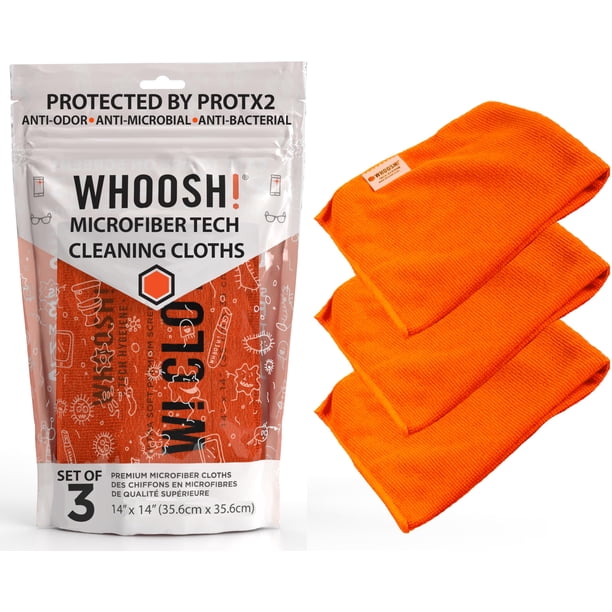 Paño de limpieza de microfibra WHOOSH! Paquete de 3 para TV, coche, ordenador