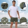 thumbnail image 4 of Taigaofy Men's 5" Workout Athletic Running Shorts Quick Dry Lightweight Gym Shorts Armygreen S, 4 of 7