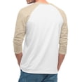thumbnail image 4 of 3/4 Sleeve Shirts Mens Three Quarter Sleeve Baseball Tee Raglan Sleeve Blouses White 3XL, 4 of 7