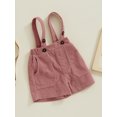 thumbnail image 5 of Michellecmm  Boy Girl Suspender Shorts Solid Color Corduroy Shorts Overalls, 5 of 9