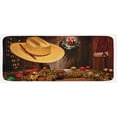 thumbnail image 1 of Western Kitchen Mat, Farmhouse with Christmas Celebrations with Wreath Americana Style Image Print, Plush Decorative Kitchen Mat with Non Slip Backing, 47" X 19", Cream Brown, by Ambesonne, 1 of 1
