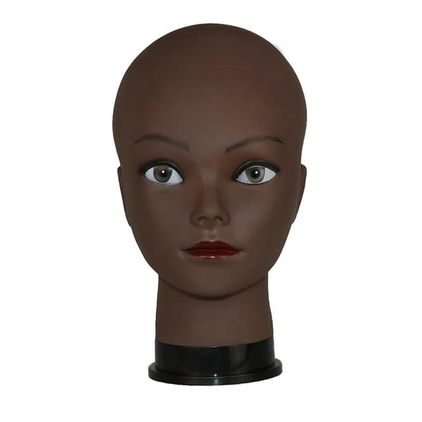 Cabeza de maniquí de práctica para maquillaje y cosmetología, cabeza de muñeca suave al tacto. Maquillaje Negro