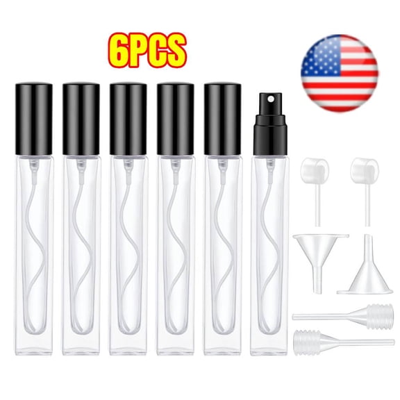10ml Perfume Atomizer for Men & Women. Refillable Glass Spray Bottle. Portable Fragrance Bottle for Travel,Party (6PCS)