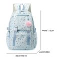 thumbnail image 2 of Aesthetic Backpack with Pendant, Star Print Laptop Backpack, Multi-layer Bookbag for Shopping Work (Blue), 2 of 7