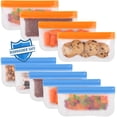 thumbnail image 1 of Bolsas reutilizables para aperitivos Lerine aptas para lavavajillas, paquete de 9 unidades, silicona, 1 of 7