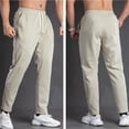 thumbnail image 1 of RKSTN Men's Fashion Solid Color Drawstring Elastic Waist All-Match Sports Outdoor Pocket Tooling Trousers Trousers Apricot L, 1 of 9