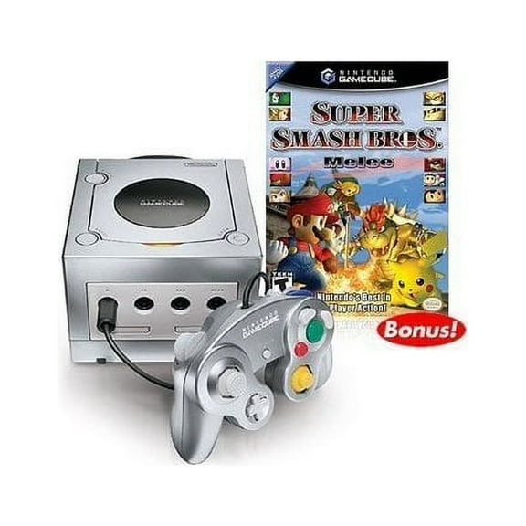 Restored Platinum Nintendo Gamecube Super Smash Bros. Melee Bundle (Refurbished)