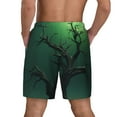 thumbnail image 4 of Uemuo Green Night Sky Moon Branches Pattern Mens Swim Trunks Quick Dry Board Shorts with Mesh Lining, Stretch Beach Shorts Quick Dry No-Chafing Board Shorts-Small, 4 of 9
