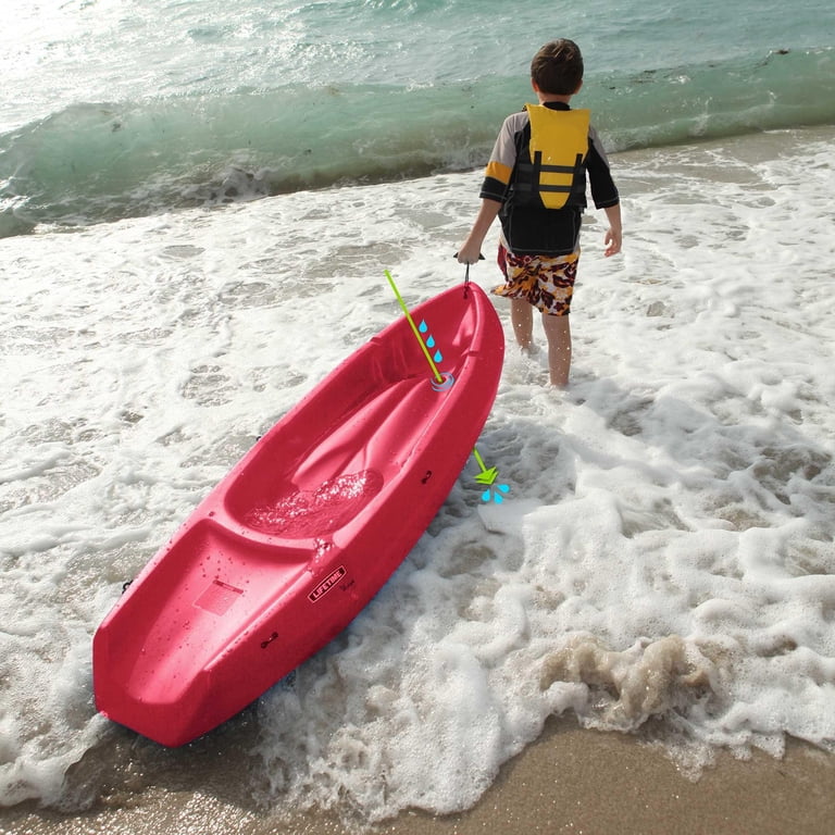 Lifetime Wave 6 ft Youth Sit-On-Top Kayak with Paddle, Fire Red