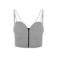 thumbnail image 3 of LAVA Spaghetti Strap Crop Tops for Women Padded Bralettes Cami Tank Top Sport Bra (Gray), 3 of 11