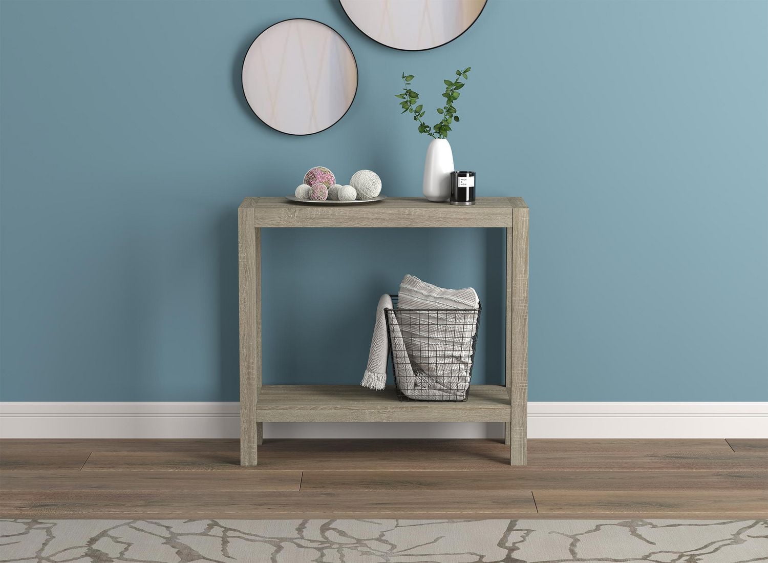 Safdie & Co. Console Table 26L Dark Taupe 1 Shelf