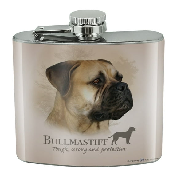 Bullmastiff Dog Breed Stainless Steel 5oz Hip Drink Kidney Flask