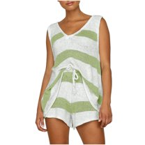 LYXSSBYX Two Piece Sets for Women Summer Women's Casual Solid Color Sleeveless Shorts Set Sleeveless V-neck Top/shirt Set