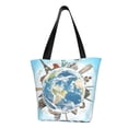 thumbnail image 2 of Kdxio World Travel Women Reusable Grocery Bags Foldable Ripstop,Reusable Shopping Bags for Shopping,Gym,Gift, 2 of 7