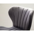 thumbnail image 6 of Of 2 Gray Adjustable Swivel - Velvety Upholstery, 360° Rotation, Gas Lift Height Adjustment, Footrest, Chic Contemporary Upholstered , Seat With Foam Padding, Vertical Line Detail, Finish Accents, 6 of 6
