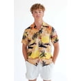 thumbnail image 2 of Ocean Sunset Hawaiian Shirt - Tropical Beach Sunset Print, Men's Casual, 2 of 4