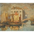 thumbnail image 2 of Konstantin Ivanovich Gorbatov 14x12 Black Ornate Wood Framed Double Matted Museum Art Print Titled: Fisherman in Chioggia, 2 of 5