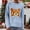 ZA Light Blue, variant on Sweaters for Women Trendy Lobster Print Crew Neck Long Sleeve Loose Knit Pullover Fun Unique Fall Winter Casual Comfortable Top Black L