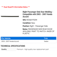 thumbnail image 2 of Right Passenger Side Door Molding - Compatible with 2003 - 2007 Honda Accord 2004 2005 2006, 2 of 2