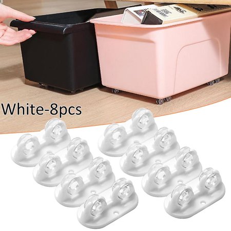 HUSERYT 8pcs Adhesive Pulley Storage Box Casters Trash Can Self ...