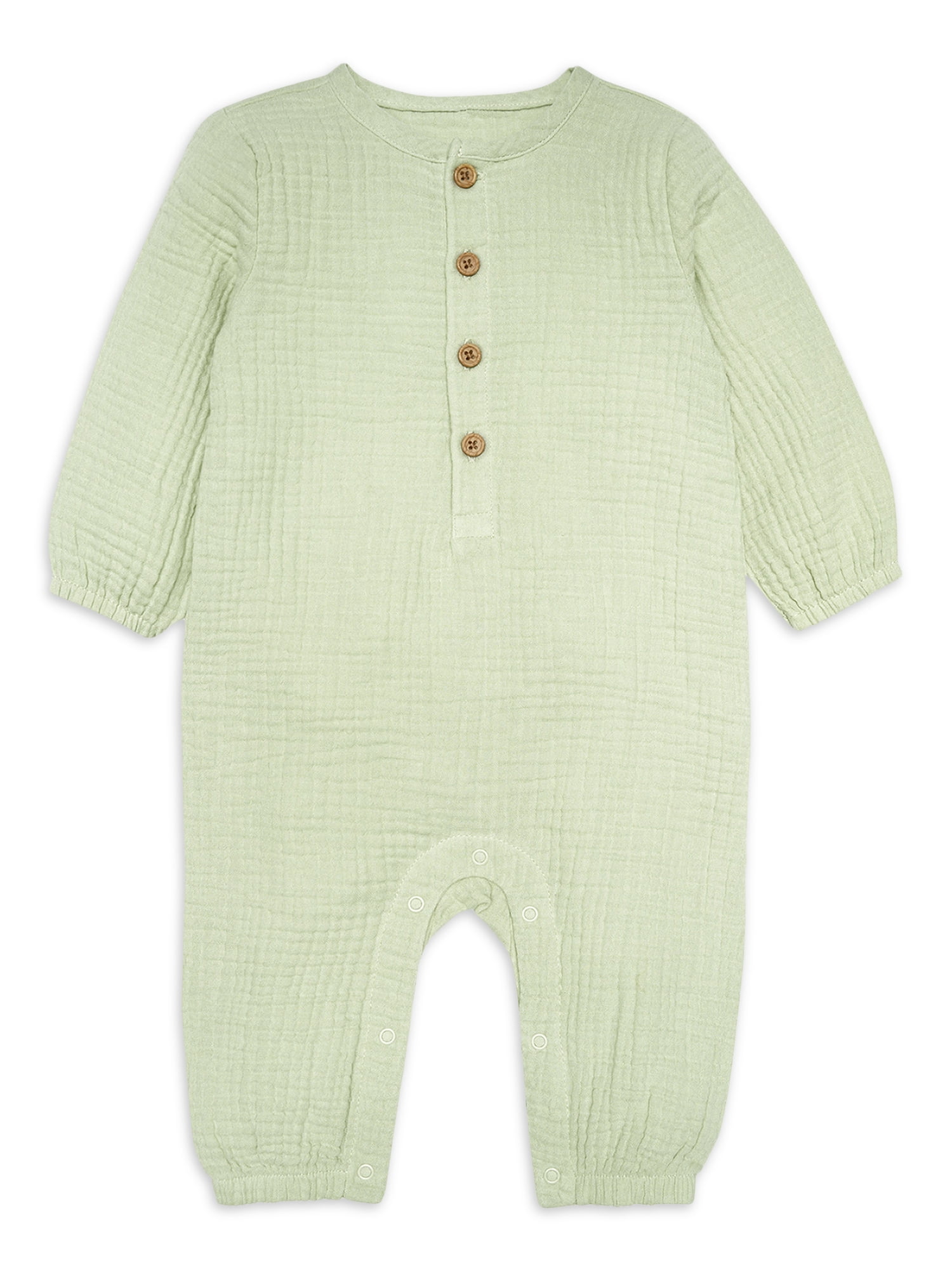 Modern Moments by Gerber Baby Boy Gauze Romper, Sizes 0/3M-24M