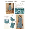 thumbnail image 4 of LANREMON Womens Dress Plus Size Summer Dresses Blueleaf Scoop Neck Sleeveless Sundresses Beach Vacation Dresses with Pockets XL, 4 of 7