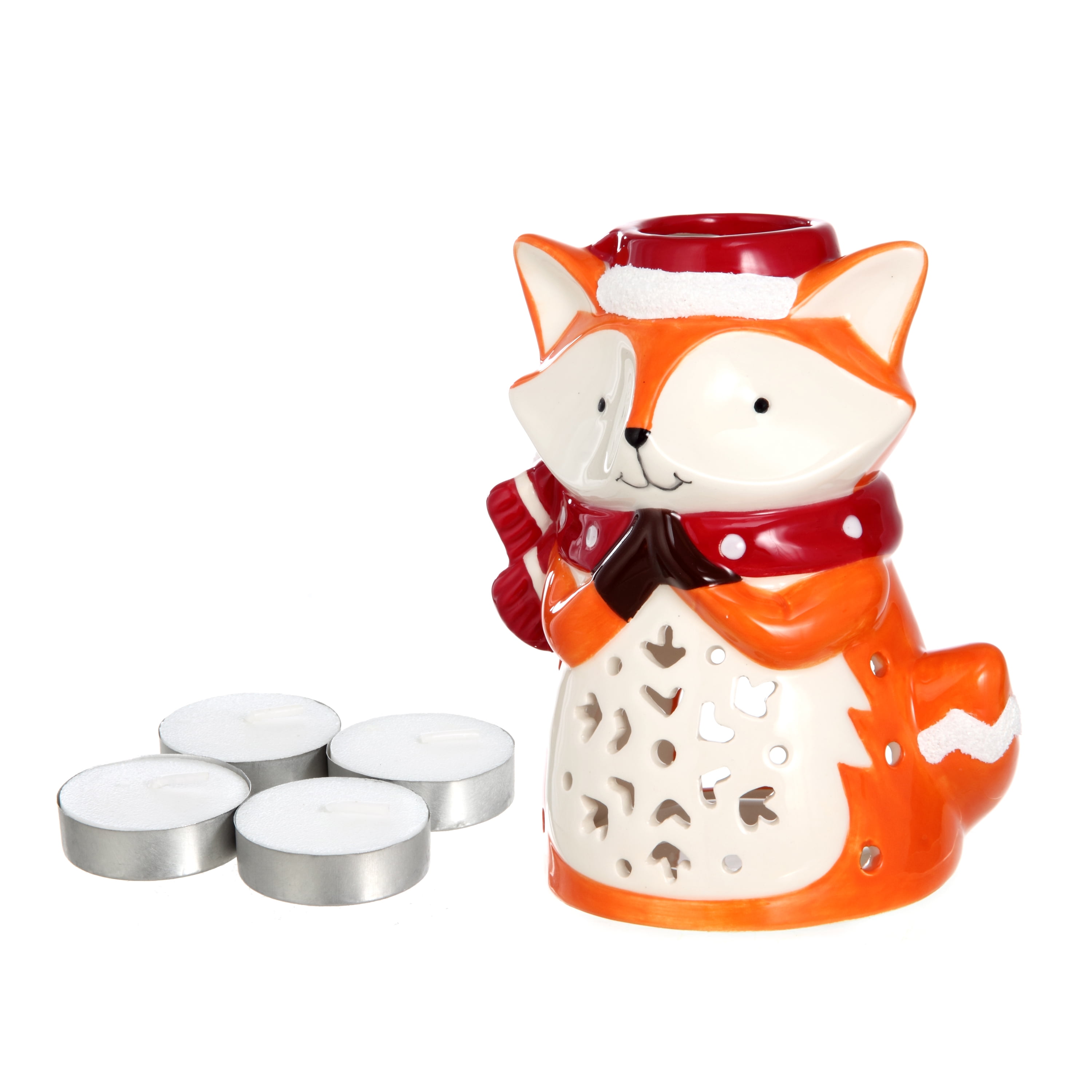 Mainstays Ceramic Fox Tealight Holder Set, 5 Piece Walmart Inventory