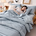 thumbnail image 2 of sruoe Summer Cooler Quilt, Lightweight Summer Quilt Full Queen for All Seasons, Breathable Naked Sleeping Skin-Friendly Washed Cotton Quilt, Cooler Fiber Ice Blanket, Nylon, Spandex, 2 of 5