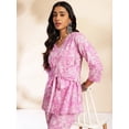 thumbnail image 5 of Janasya Indian Women's Lavender Cotton Floral Printed Co-Ord Set, 5 of 5