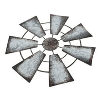 Pretyzoom Wall Ornament Decor Windmill Pendant Iron 1Pcs Light Grey Artistic Design