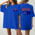 thumbnail image 5 of WREESH Oversized T-Shirt Women's Short Sleeve Baseball Shirt Front and Back Print Top Blue, 5 of 5