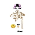 thumbnail image 3 of Ccwuwei 23" Porch Goose Outfits, Waterproof Cow Print Bathrobe Set, Fuzzy Plush Wrap with Curler Cap Eyewear Chain & Cup Accessory, Farmhouse Yard Lawn Decor for Goose Statue, Outdoor Decor - Black, 3 of 7