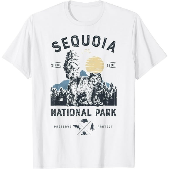 Sequoia National Park Vintage California Bear Gifts Unisex T-Shirt for Men Women Kids Toddler