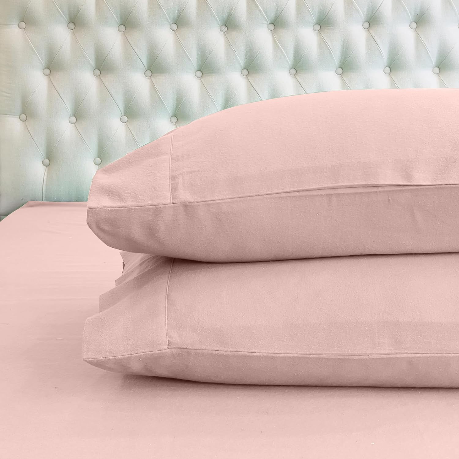 Elegant Comfort Soft 4-Piece Cotton Flannel Sheet Set -Deep Pocket Fitted Sheet, Flannel Sheets - King, Dusty Rose