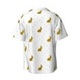 thumbnail image 2 of Vsdgher Gold Rabbit Print Men's Wrinkle Free Untucked Cuban Shirt Business Casual Button Down Shirts Short Sleeve Shirt, 2 of 7