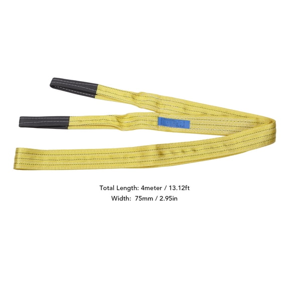 Yajisi Heavy‑Duty Polyester Lifting Strap 13,000 lb Capacity, 13.12 ft Length, Dual‑Eye Buckle, Yellow – Ideal for Crane, Shipbuilding & Industrial Rigging