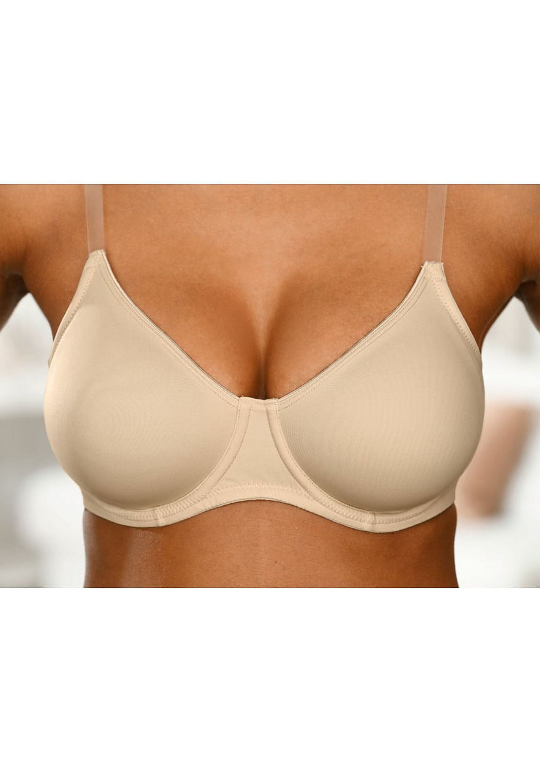 LASCANA Women's Clear Strap Underwire T-Shirt Bra