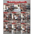 thumbnail image 3 of Power Cage Squat Rack – 1200 lb Heavy Duty – Multi-Functional Home Gym – Pulley, LAT Pulldown, Dip Bars, Pull Up, Low Row, J-Hooks & Landmine – Weight Storage – Red & Black, 3 of 7